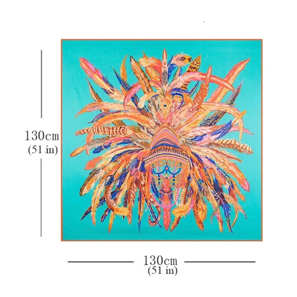 NWT 100% PURE SILK PRINT SCARF BIG STOLEN SHAWL